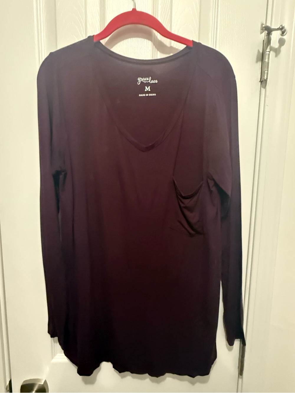 Grace & Lace Women's Long Sleeve Perfect V-Neck Top